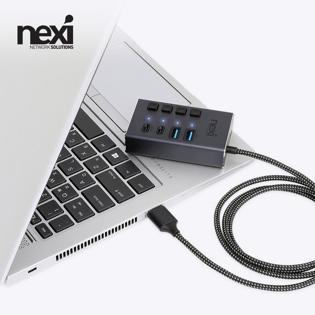 USB3.0 C타입 4포트 멀티 허브 유전원 NX1410