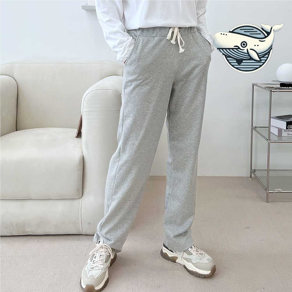 편안한 일자핏 밴딩 면바지 캐주얼 통바지