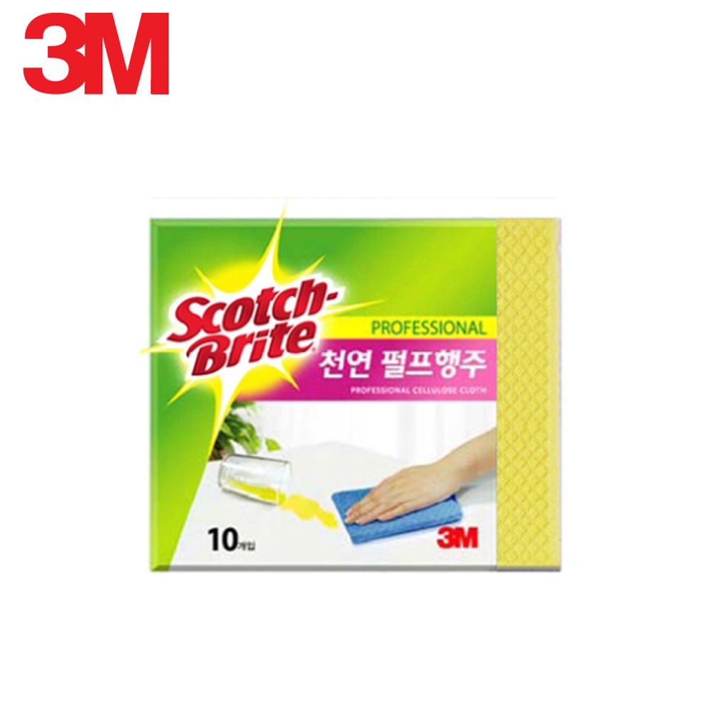 3M 천연펄프 행주 10매입 노랑