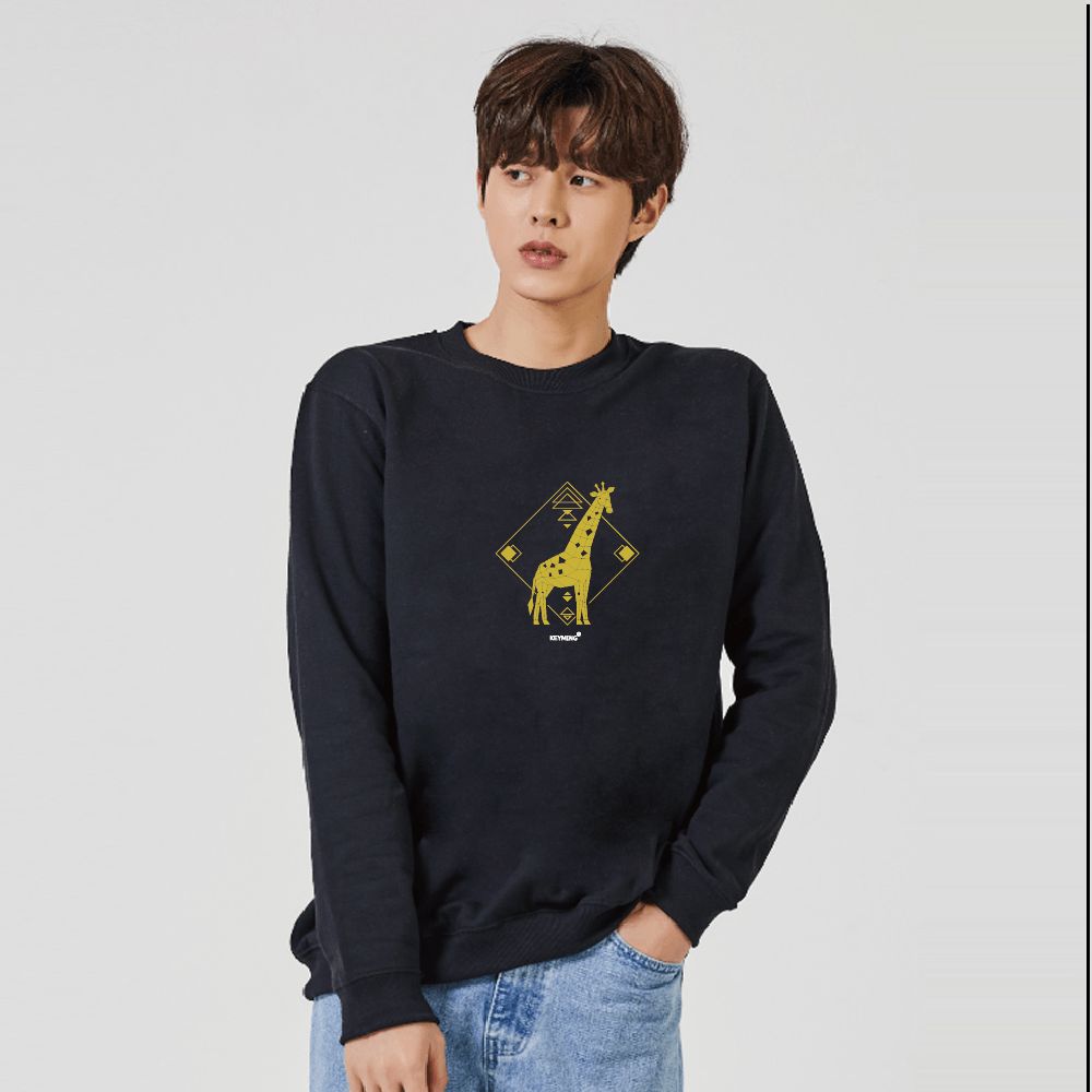 키밍 기린 맨투맨 후드티 그래픽