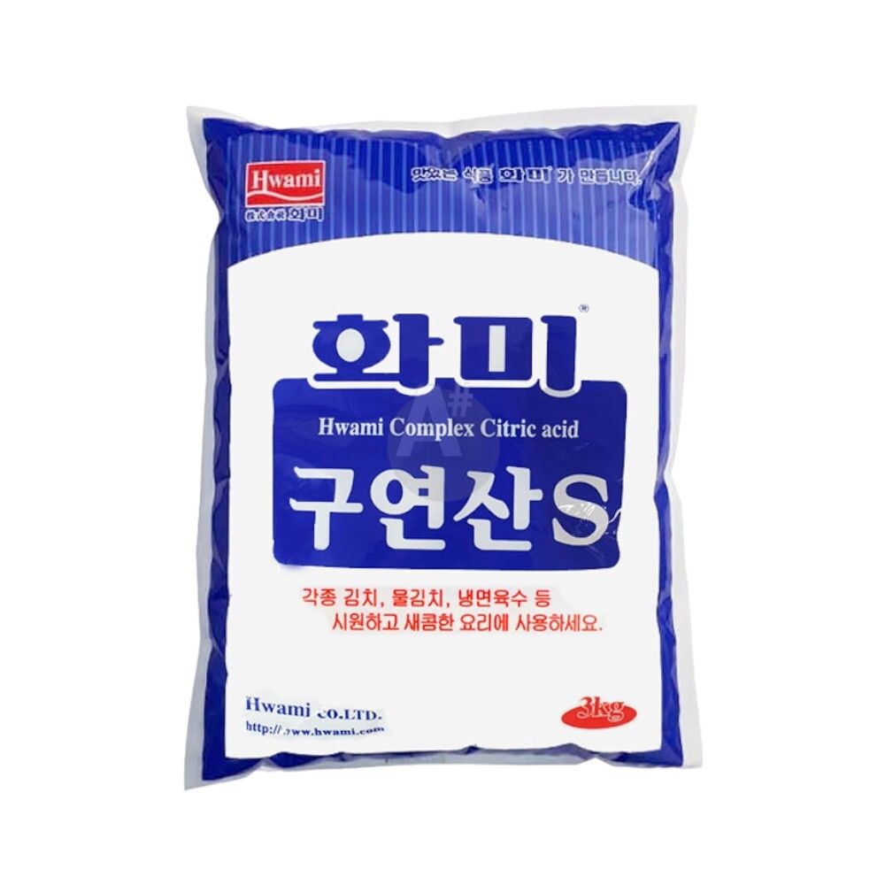 화미 구연산S 3kg 물때제거 청소용세제 대용량구연산