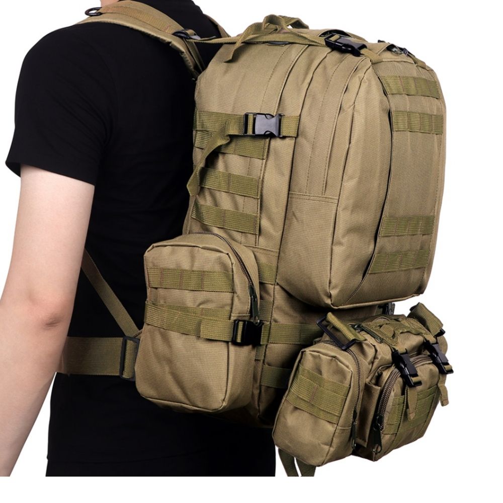 600D MOLLE 50리터 4IN1 밀리터리배낭(진베이지)