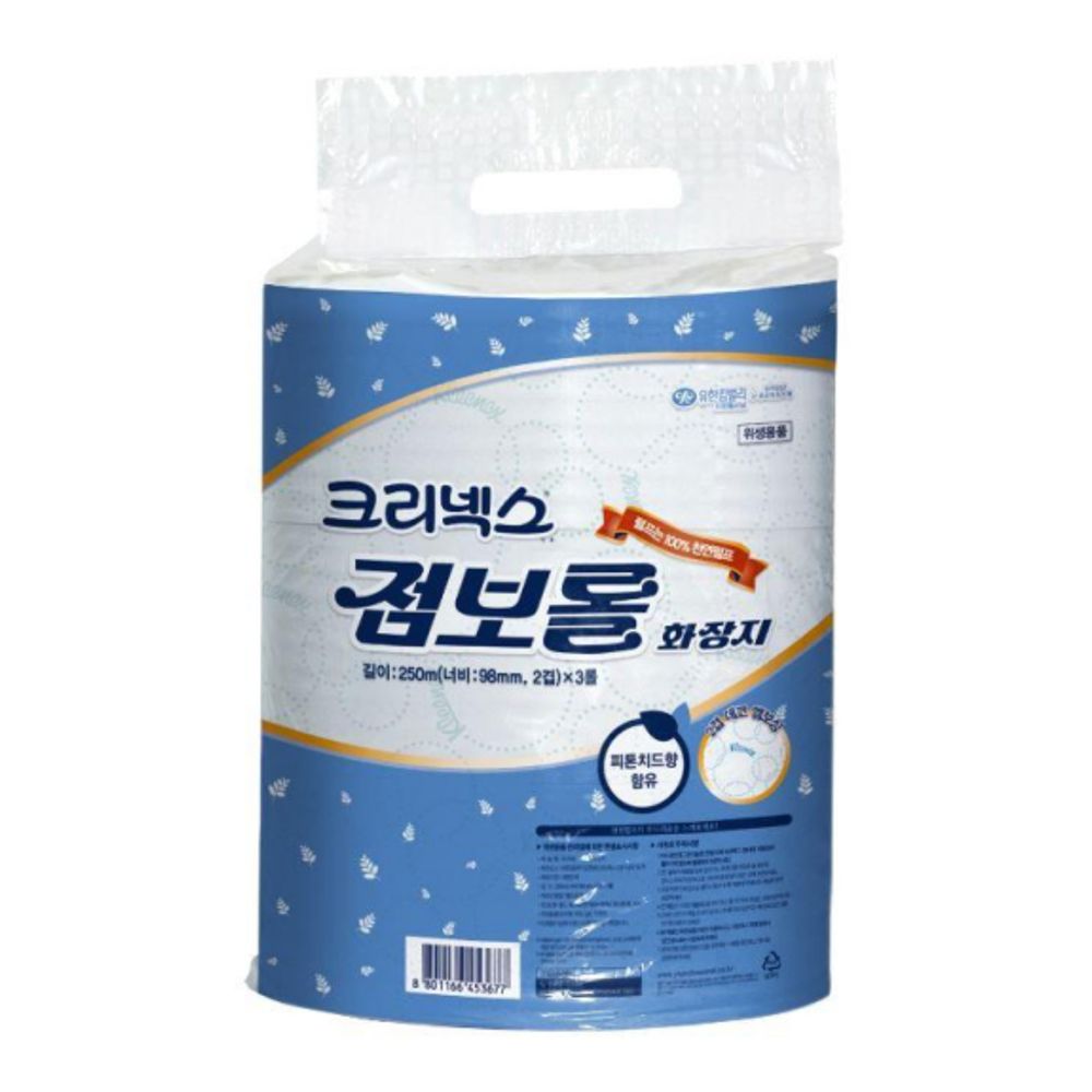 크리넥스 꽃무늬 점보롤 화장지 250M x 12롤
