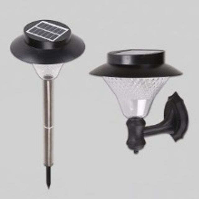 LED 태양광 정원등 40LED 블랙 벽부 겸용 이글스