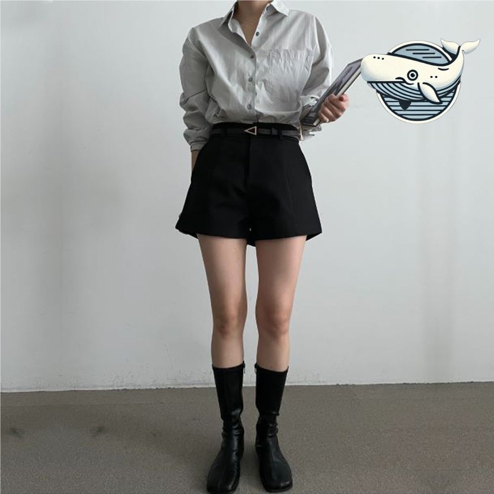 깨끗한 핀턱 디자인 여성 정장 반바지 세련된