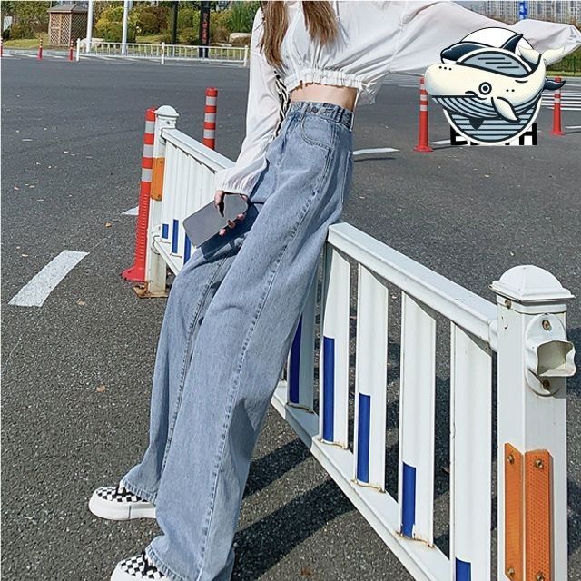 여성 아이보리 컬러 데일리핏 스트레이트 청바지