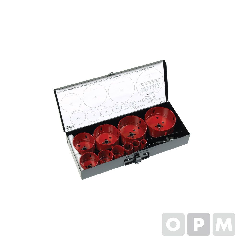 MORSE 롱홀커터세트/바이메탈 22~114mm(10PCS) 1EA