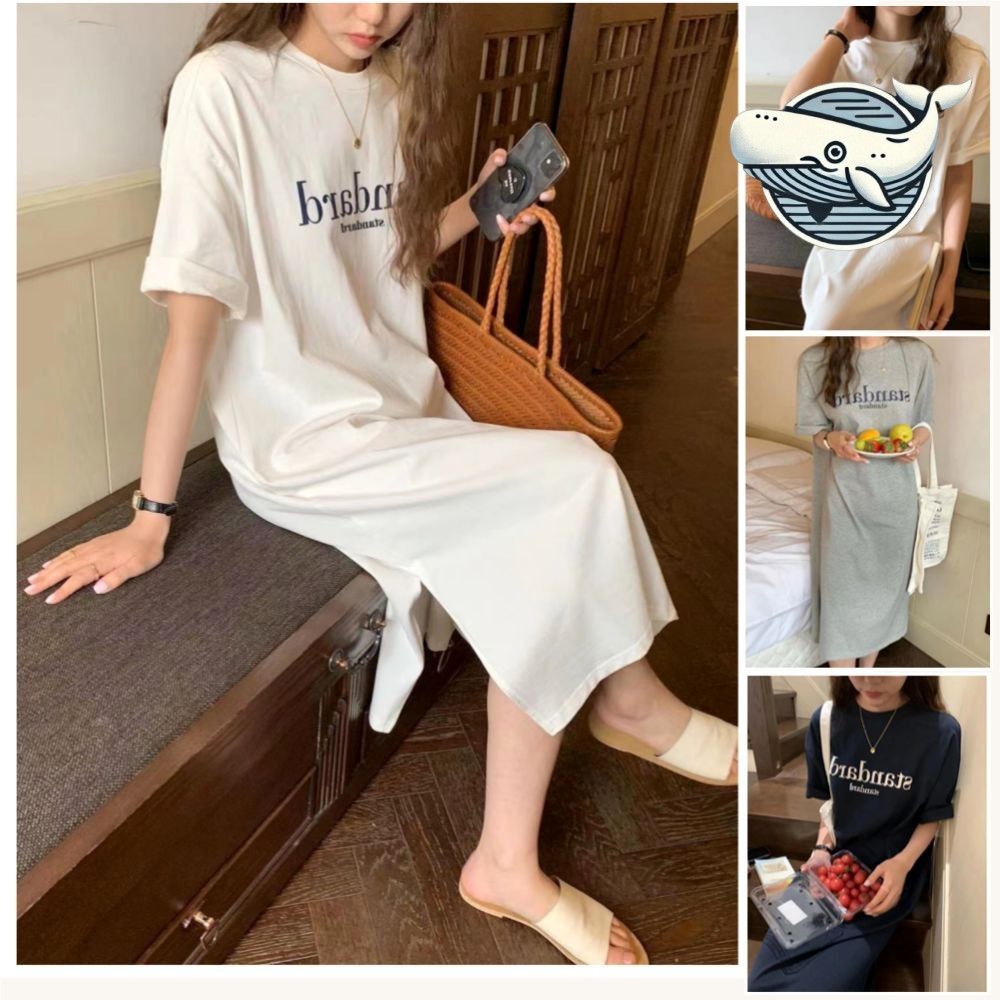 소프트한 코튼 롱티셔츠 원피스 여름 데일리