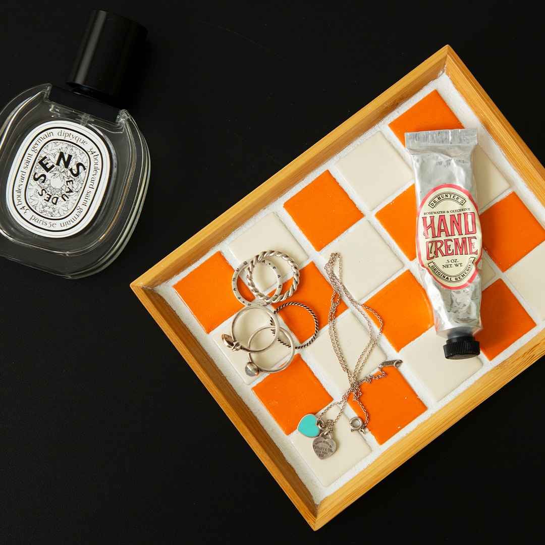 (솜씨키트) 알록달록 체커보드 우드타일 트레이 만들기 DIY 키트