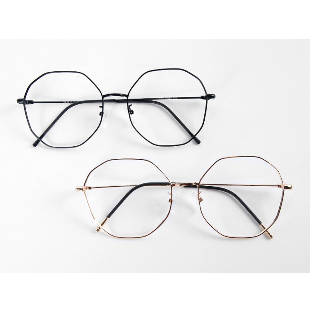 아이티알,NE 블랙 골드 남녀공용 가벼운 패션 안경 커플 금속테
