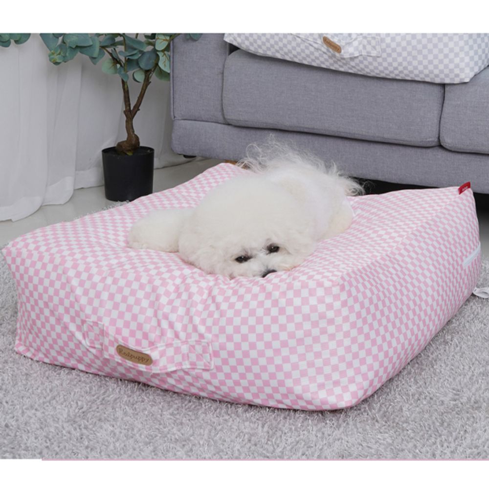 강아지 범퍼형 포근한 사각 방석 1P 쿠션 휴식 손잡이