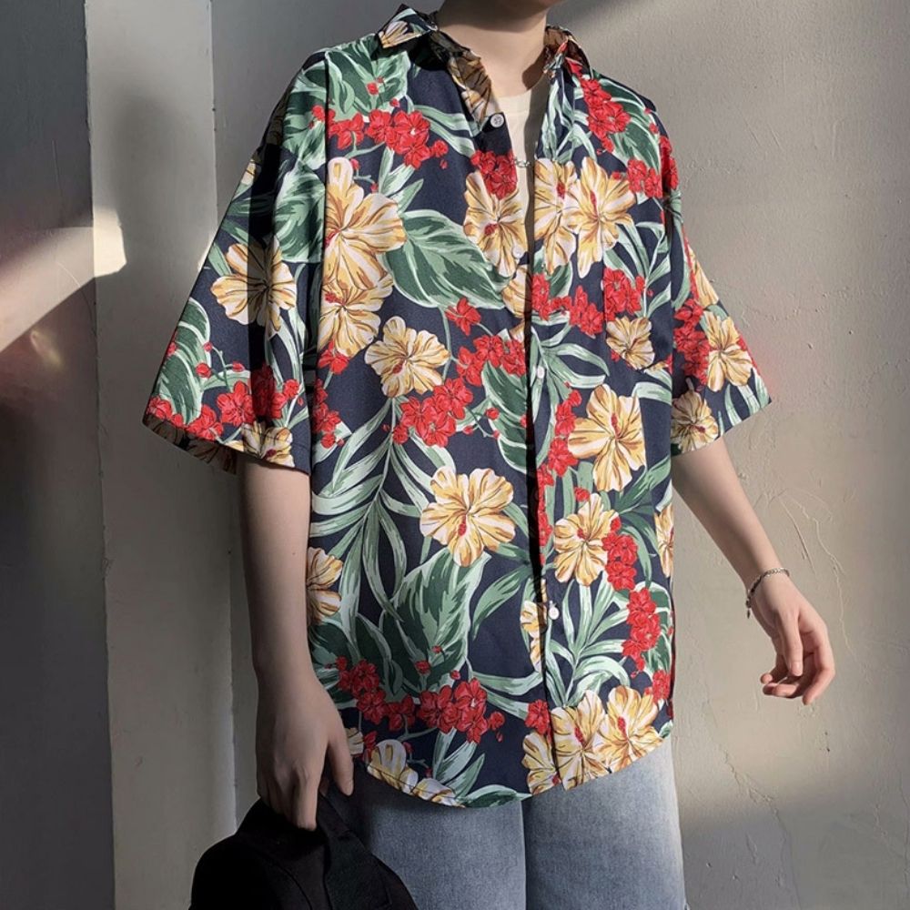 꽃무늬셔츠 하와이안셔츠 여름반팔 동남아남방 꽃남방