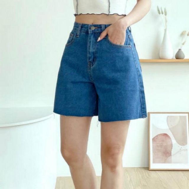 여성 A라인 여름 기본 데님 데이 컷팅 청반바지