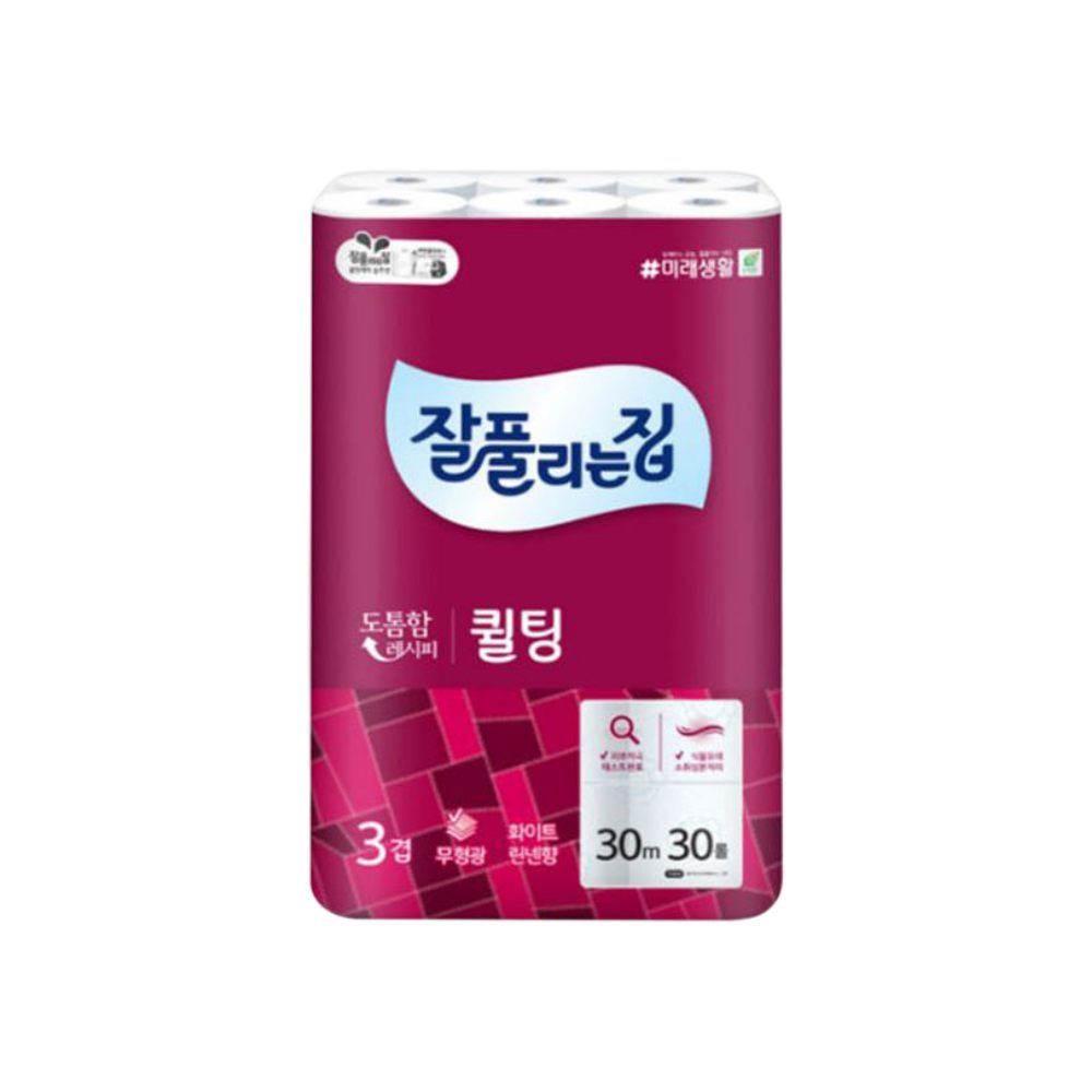 미래생활 퀼팅 30m 30롤 화장지 3겹 화장실 롤휴지