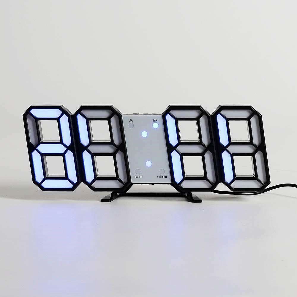 LED 스마트 벽시계 블랙블루 디스플레이 심플 온도
