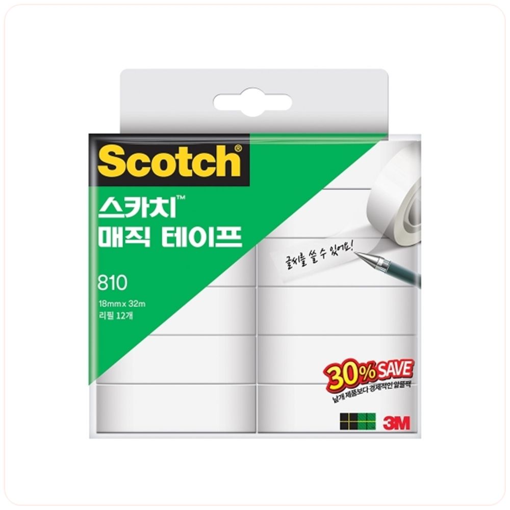 3M 매직테이프 810R 테이프 세이빙팩 18mmx32m 12롤 1