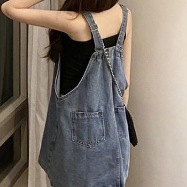 멜빵치마 데님 스커드 ST500378