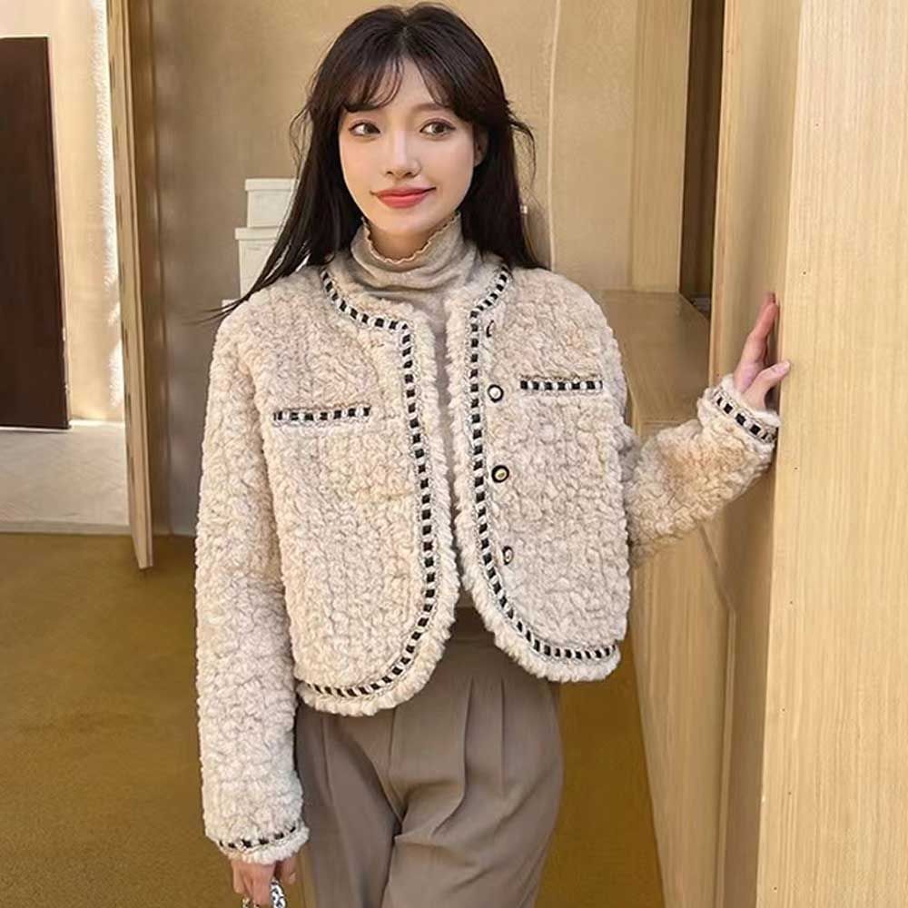 여자 베이지 단아 우아한 데일리 레귤러 페미닌 자켓