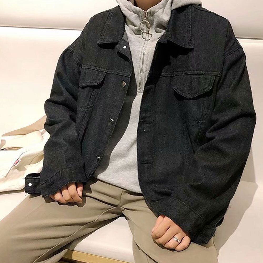 캐주얼 남성 패션 오버핏 포켓 데님 자켓 나들이 점퍼