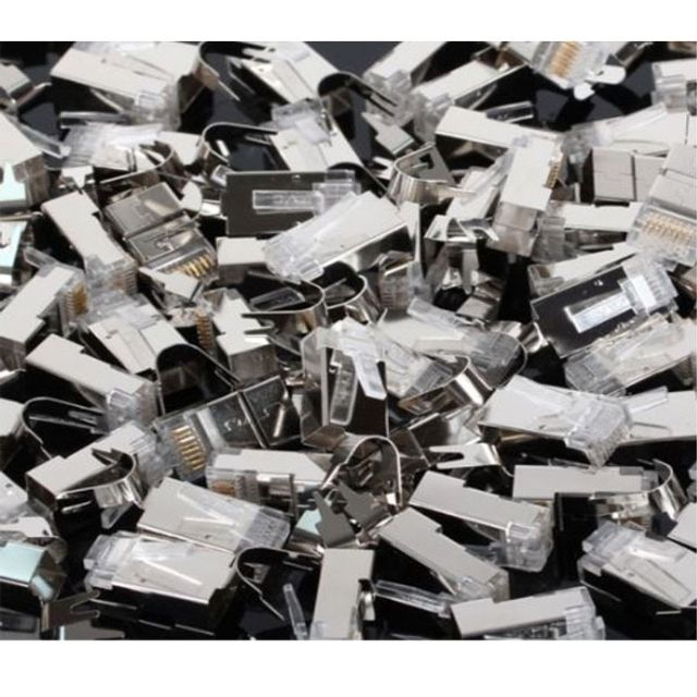CAT7 CAT6A RJ45 커넥터 플러그 STP 랜잭 8P8C 100개