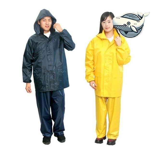 실용적인 방수 작업우비 커플용 두컬러 비바람