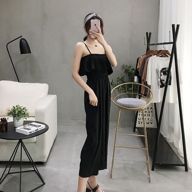2컬러 캐주얼 여성 기본 데일리 데이 7부 끈나시 점프