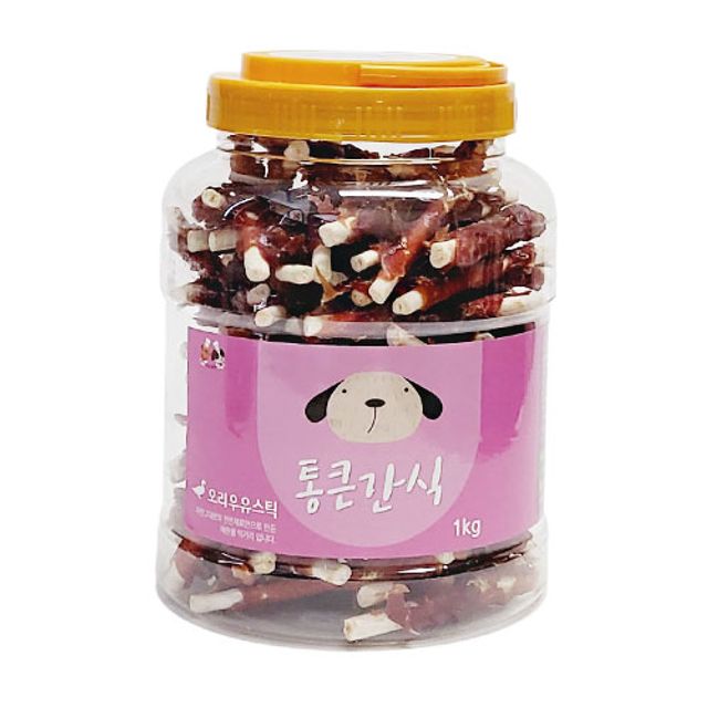 강아지 대용량 영양 간식 육포 개껌 오리 우유스틱