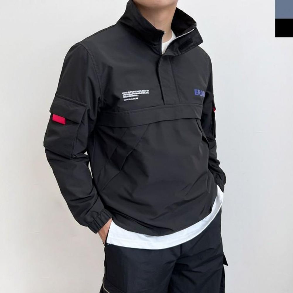 남녀공용 데일리 캐주얼 커플 반집업 아노락 바람막이