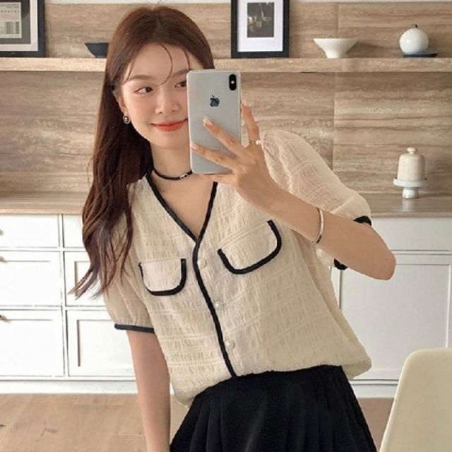 여름 반팔 브이넥 기본