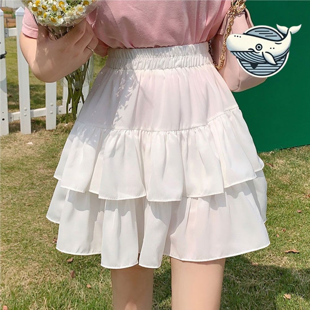 여름 물결 플레어 밴딩 스커트 간절기 데일리