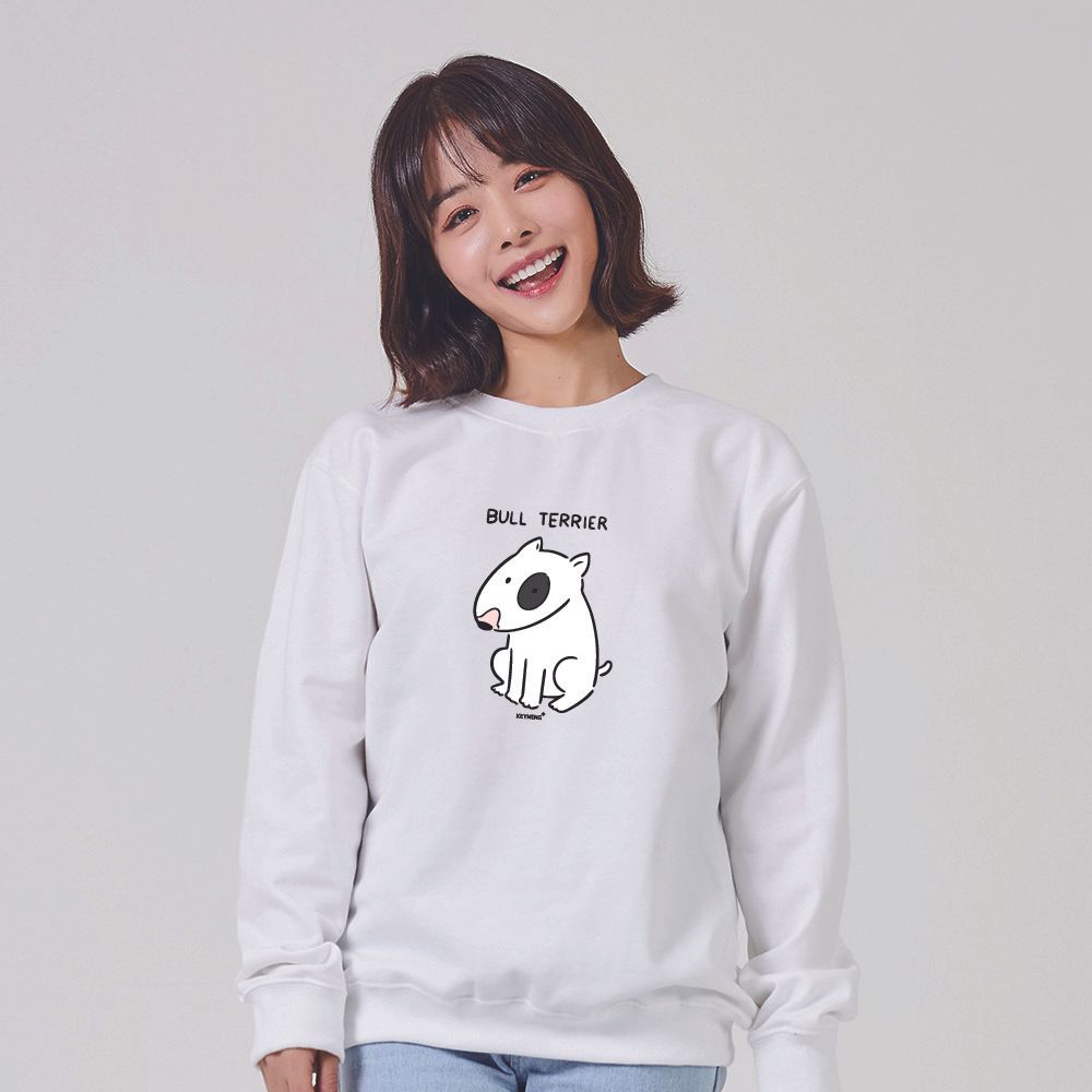 키밍 불 테리어 그래픽 맨투맨 후드티