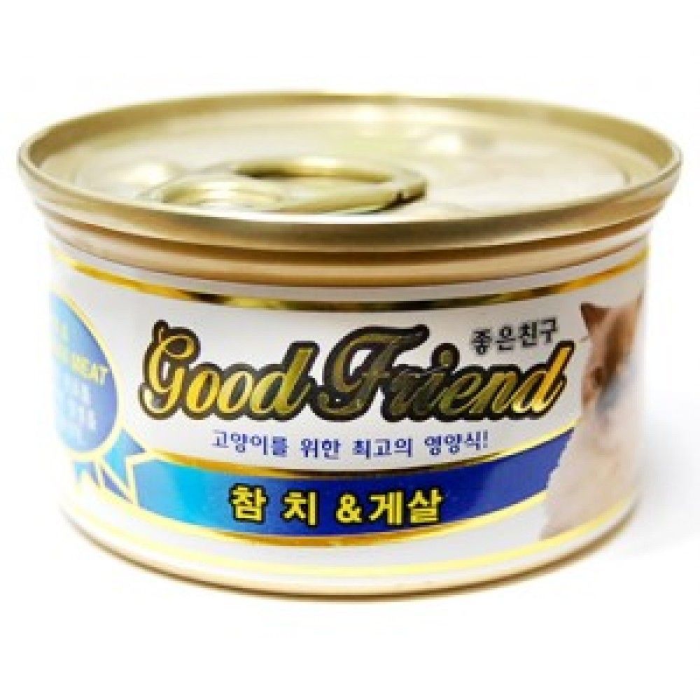 굿프랜드 고양이캔 참치와 게살 85g 박스/24개입