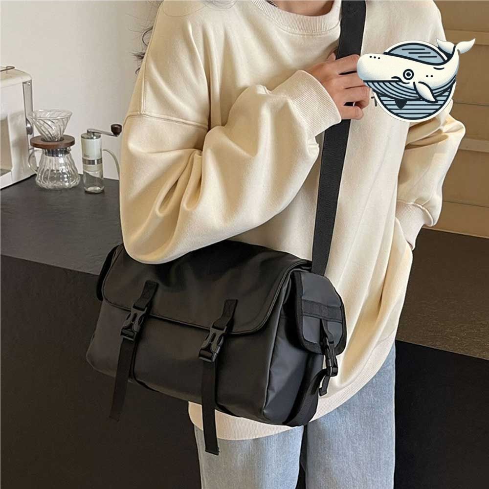 남녀공용 블랙 크로스백 정리형 수납 메신저가방