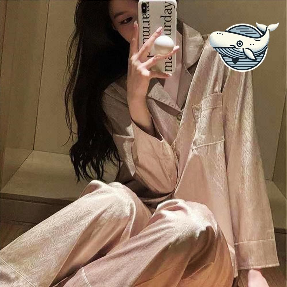 부드러운 실크 파자마 여성 홈웨어 여름 캐주얼