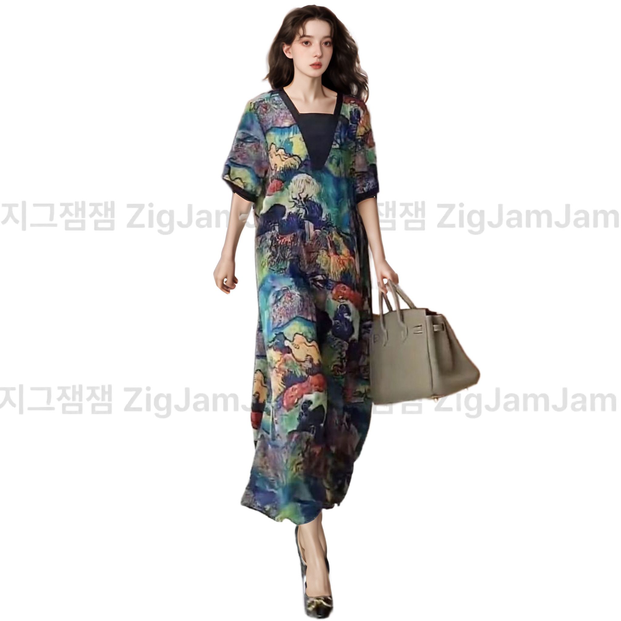 지그잼잼 원피스 하객룩 빅사이즈 롱원피스 오피스룩