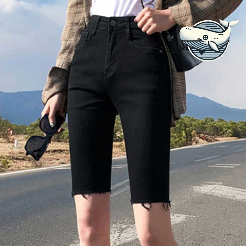 여름 바람 막는 하이웨스트 슬림핏 반바지