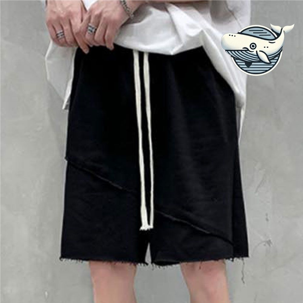 편안한 허리밴딩 스트릿 남자 반바지 밑단 커팅