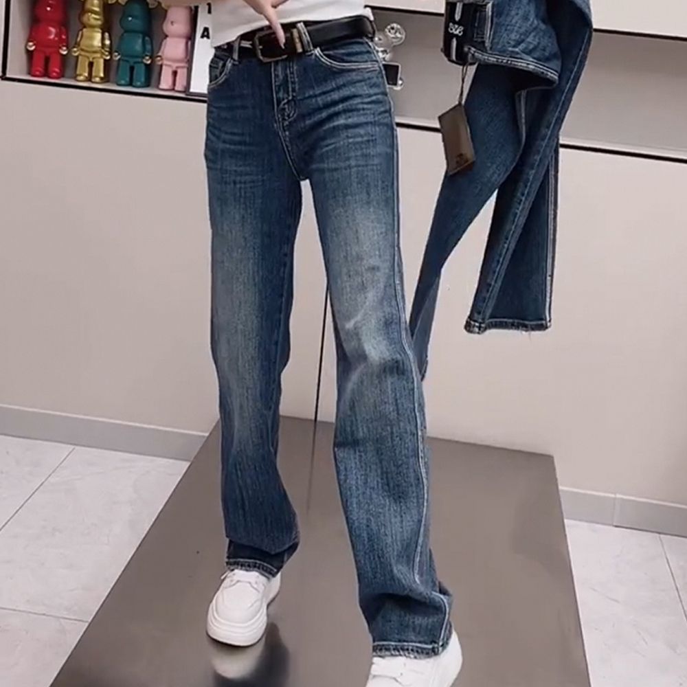 빈티지 데일리 바지 블루 봄 여성 핏좋은 캐주