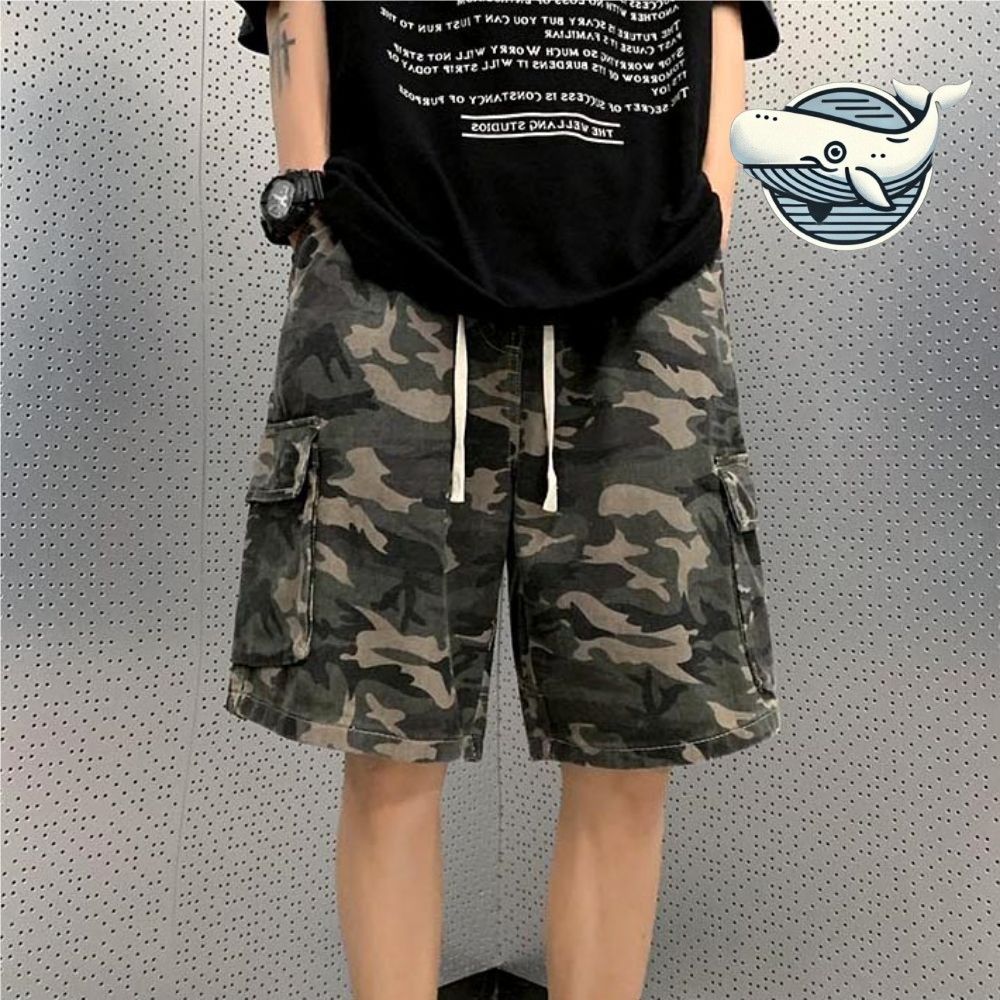 남성 루즈핏 캐주얼 카모 반바지 편안한
