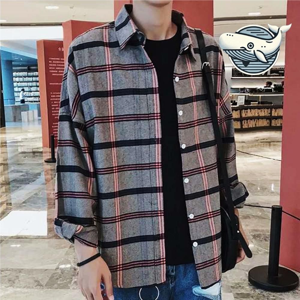 캐주얼 데일리 체크 남성 긴팔 셔츠 스타일리쉬