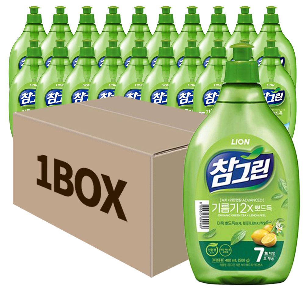 참그린 기름기 뽀드득 주방세제(용기) 500ml 21입