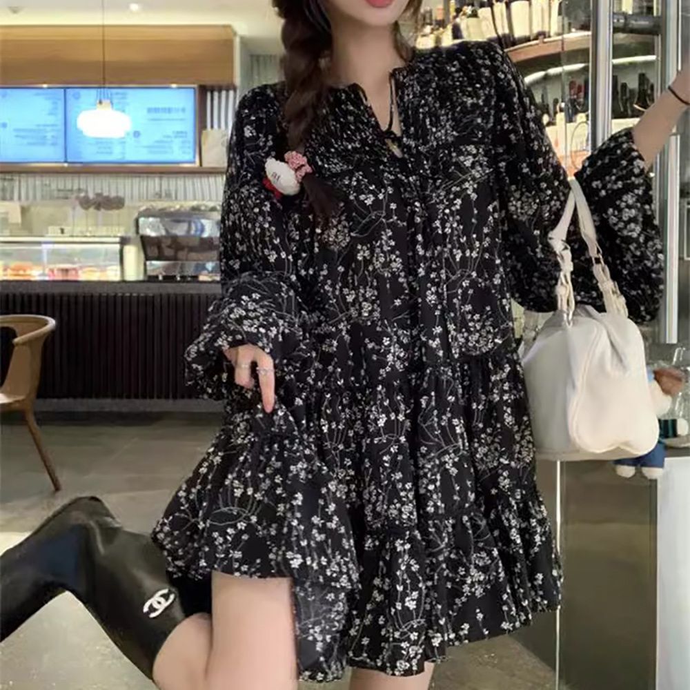 쉬폰 캉캉 러블리 캉캉 플라워 원피스