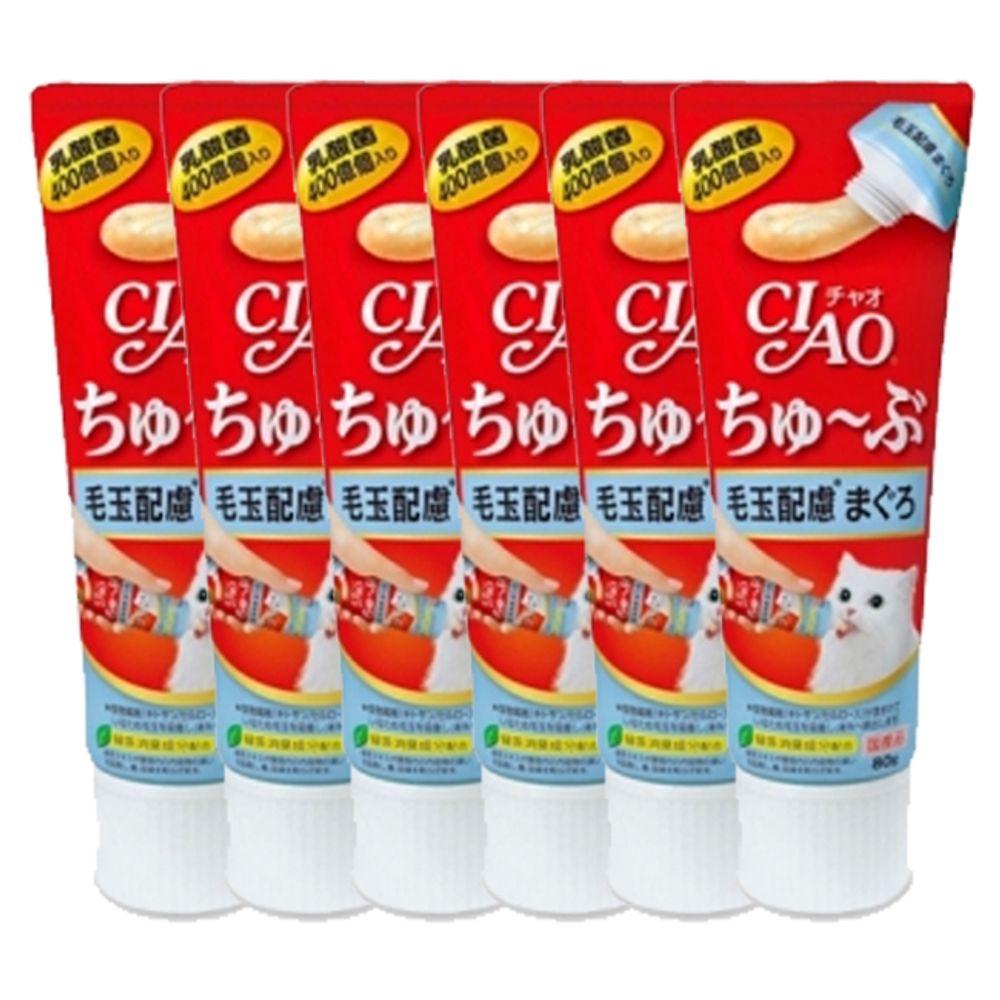 고양이 챠오츄브 헤어볼 참치 80g 6P 냥이 습식 간식