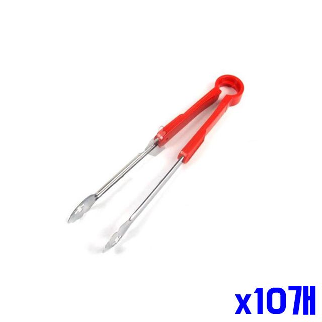 레드 요리집게 다용도 빵 다용도집게 x10개 고기 집게
