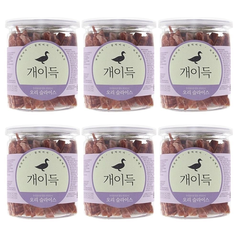 강아지 200g 오리슬라이스 일상 6P 반려견 육포 훈련