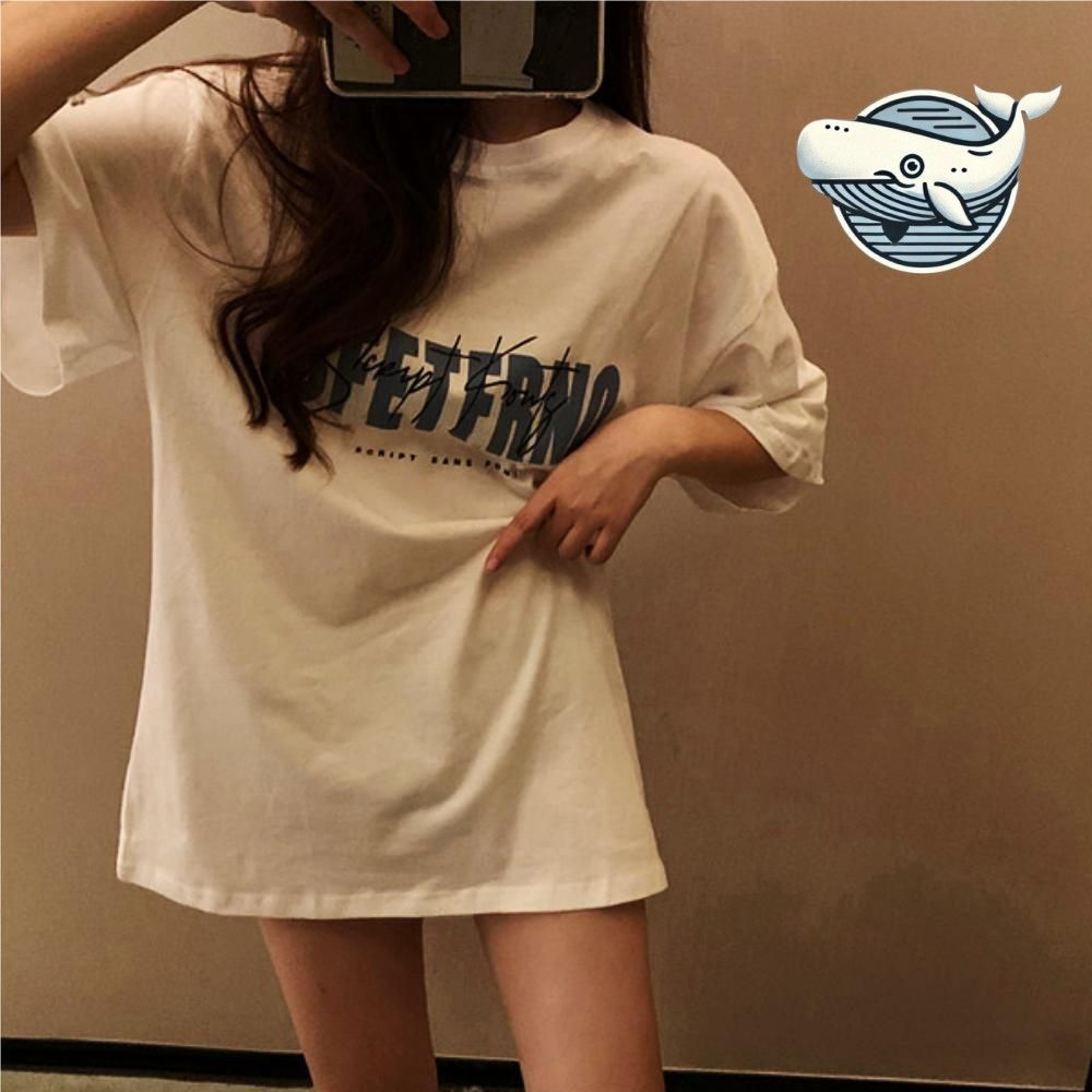 캐주얼 오버핏 남녀공용 티셔츠 프린팅