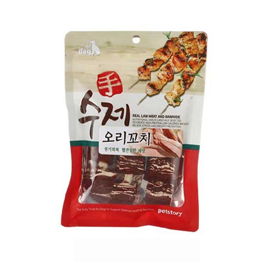 애견간식 펫스토리 수제 오리꼬치 90g 10팩 1타