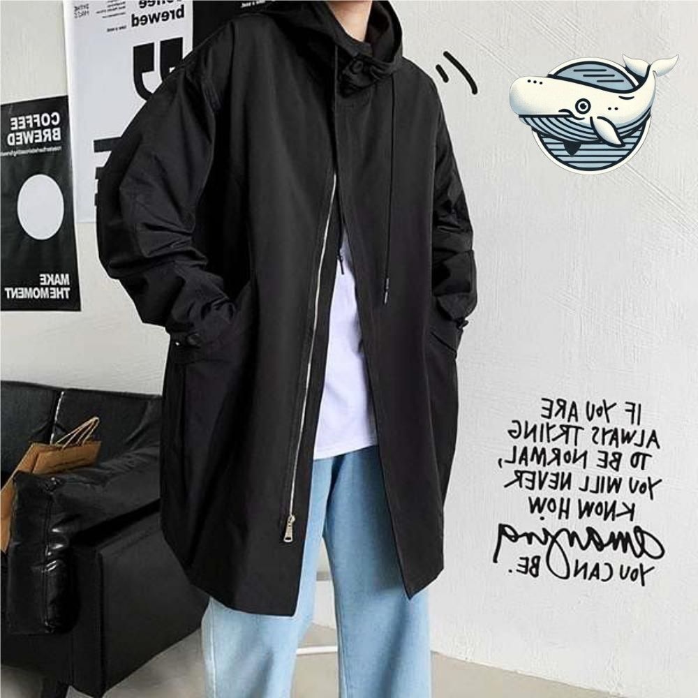 남성용 오버핏 후드 바람막이 자켓 캐주얼 코트