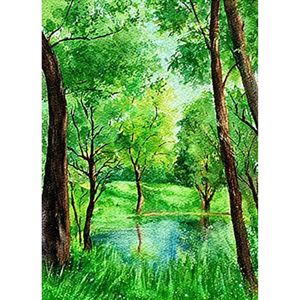 연두 초록이 숨쉬는 공간 (패브릭) 보석십자수 40x55
