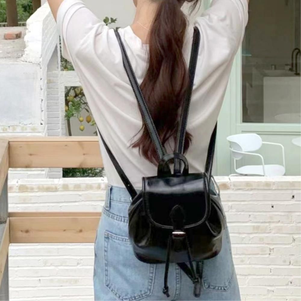 대학생 직장인 인조가죽 미니 백팩 가방